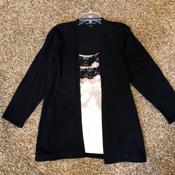 august silk Sweaters - ♦️5 for $25! ♦️ Black Cardigan Built-in Tank Top